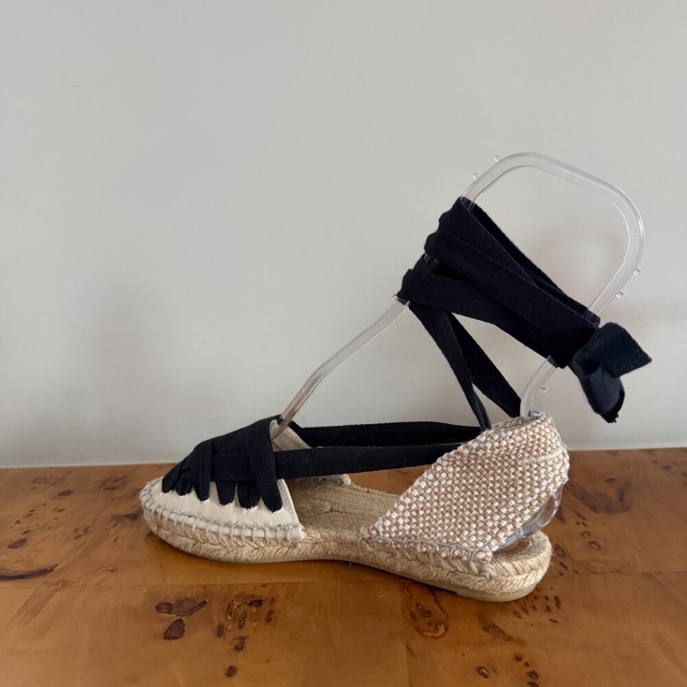 CASTANER Ivory & Black Lace up Espadrille - Picture 5 of 13